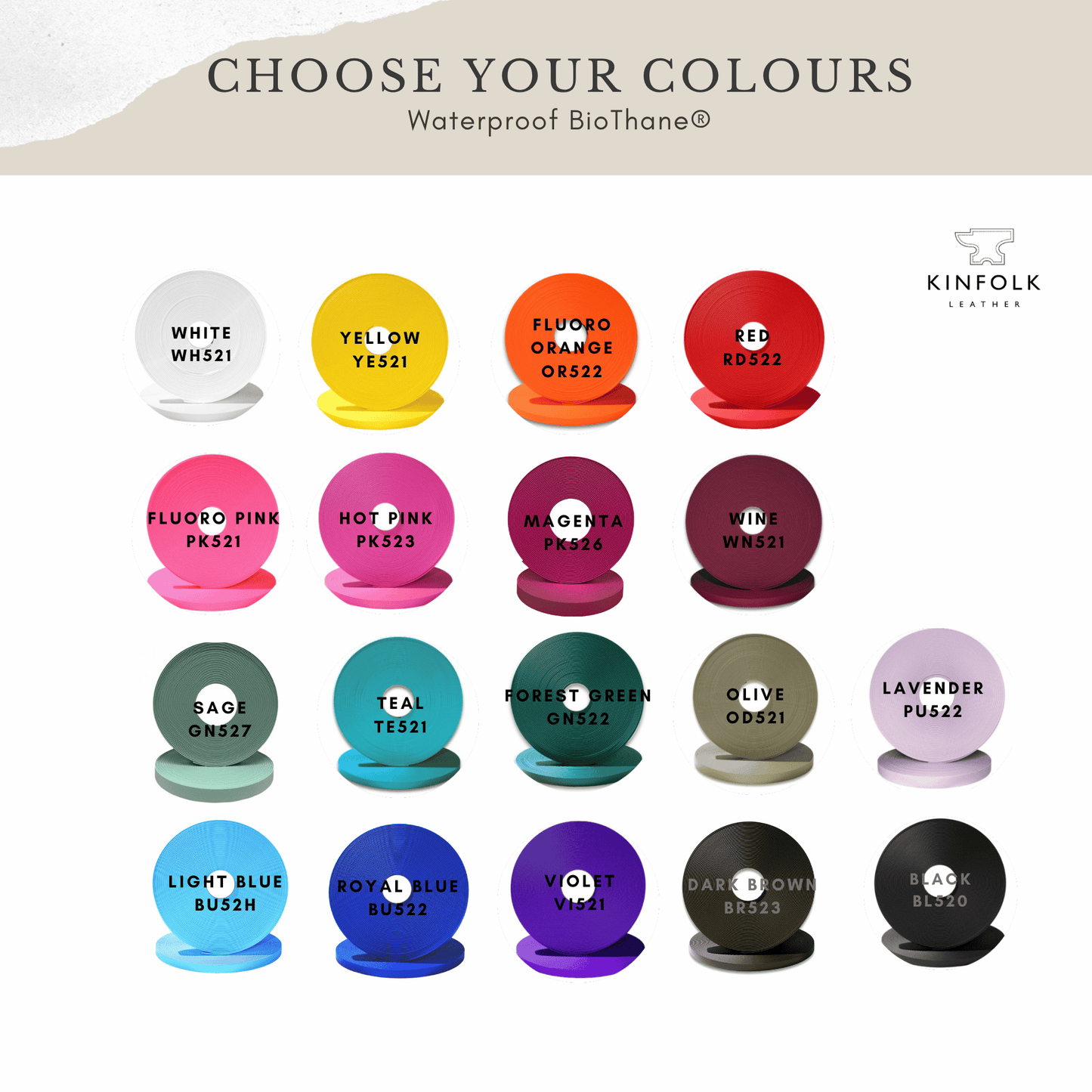 BioThane Longline Colour Swatches