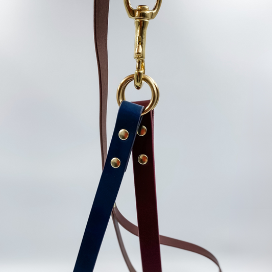 Double Leather Dog Lead with Splits - Custom Made