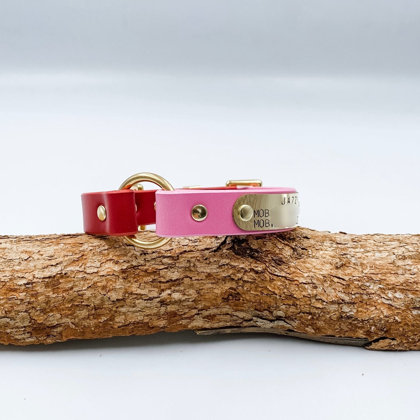 Genuine Leather - Custom Dog Collar - Two Tone 'O' Ring