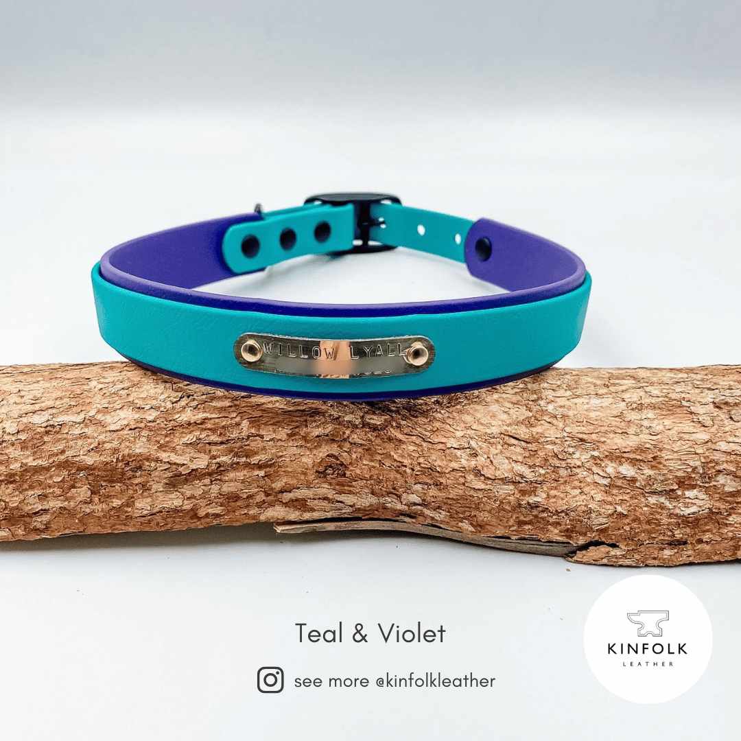 Double Layer BioThane® Dog Collar with Nameplate