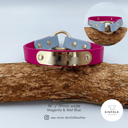 Lightweight ID Tag Collar - Waterproof BioThane® - Custom Dog Collar