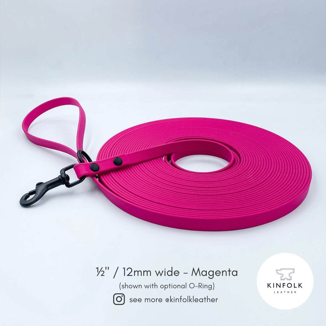 Waterproof BioThane® Long Line Dog Lead with Handle