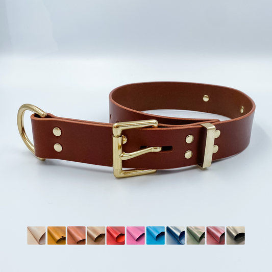 Genuine Leather - Custom Dog Collar - D-End for Dogs That Pull