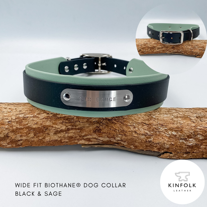 Wide Fit BioThane® Dog Collar - Double Layer - For Large Dogs